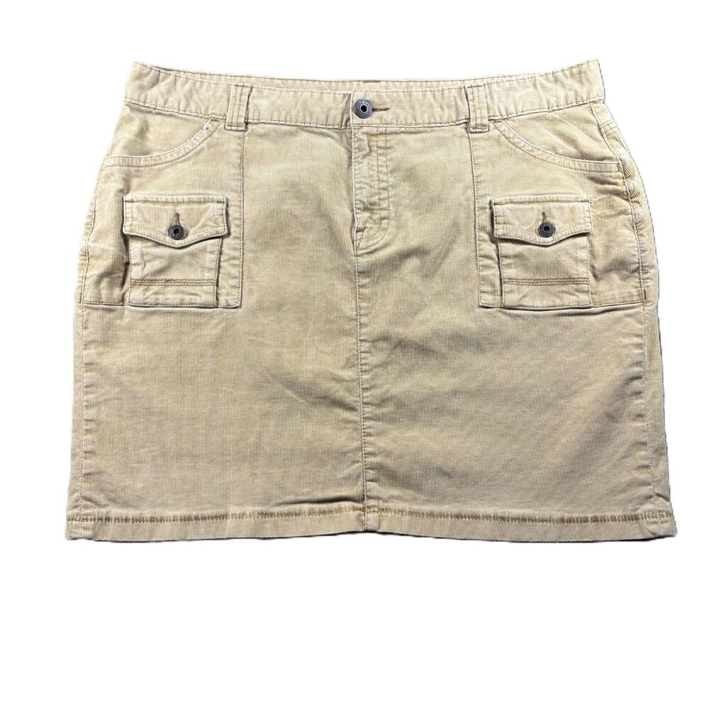 Old Navy Vintage Khaki Corduroy Cargo Skirt Flap Pockets Preppy Size 20 H253